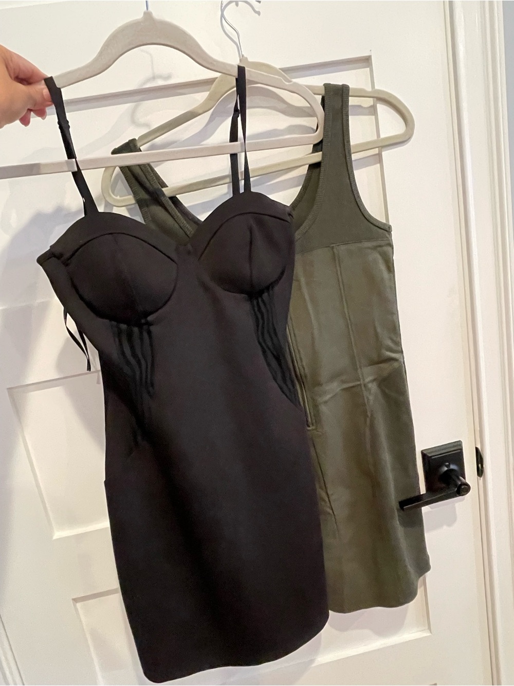 Bundle of 2 Forever 21 size M, Olive Green and black Bodycon dresses